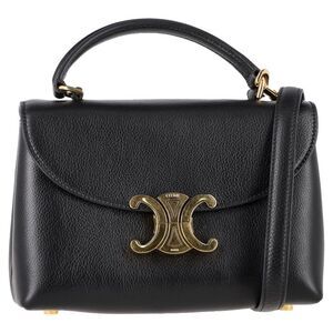 Celine Teen Nino Bag in Black Grained Calfskin Leather